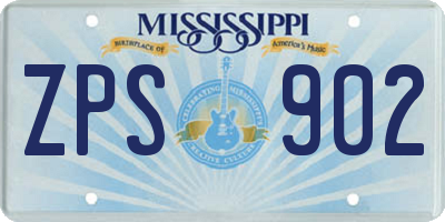 MS license plate ZPS902