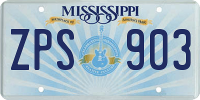 MS license plate ZPS903