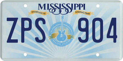MS license plate ZPS904