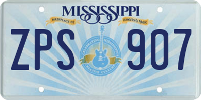 MS license plate ZPS907