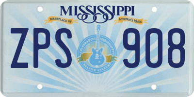 MS license plate ZPS908