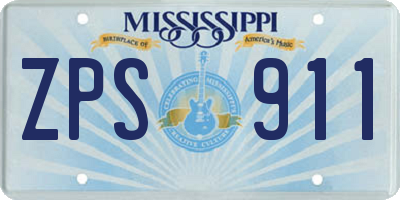 MS license plate ZPS911