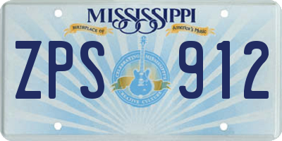 MS license plate ZPS912