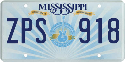 MS license plate ZPS918