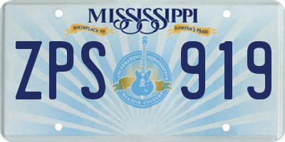 MS license plate ZPS919