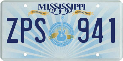 MS license plate ZPS941