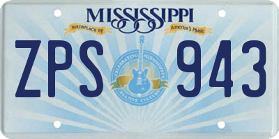 MS license plate ZPS943