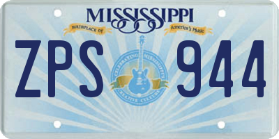 MS license plate ZPS944