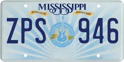 MS license plate ZPS946