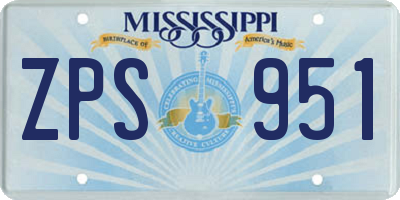 MS license plate ZPS951