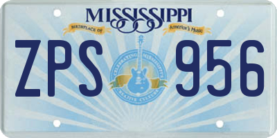 MS license plate ZPS956