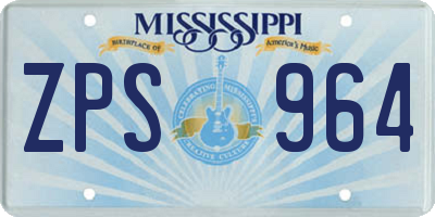MS license plate ZPS964