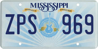 MS license plate ZPS969