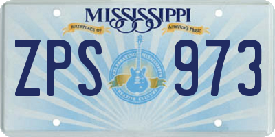 MS license plate ZPS973