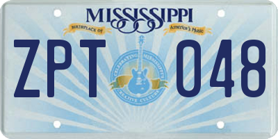 MS license plate ZPT048