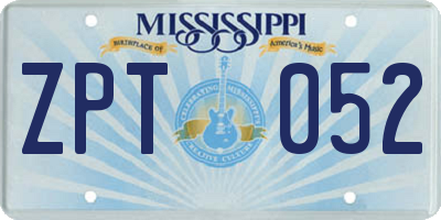 MS license plate ZPT052