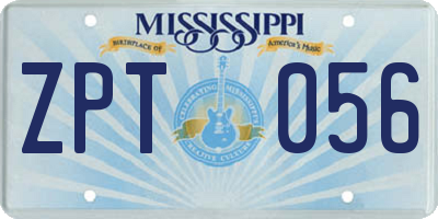 MS license plate ZPT056