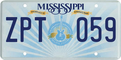 MS license plate ZPT059