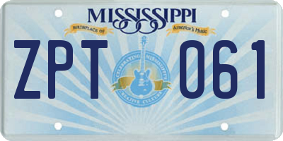 MS license plate ZPT061