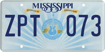 MS license plate ZPT073