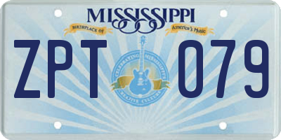 MS license plate ZPT079