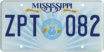 MS license plate ZPT082