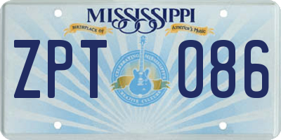 MS license plate ZPT086