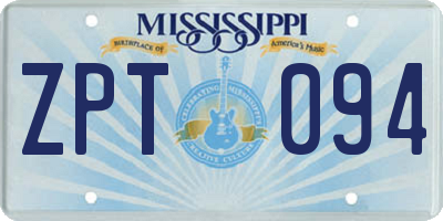 MS license plate ZPT094