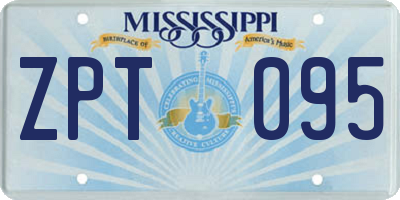 MS license plate ZPT095