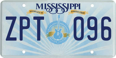 MS license plate ZPT096