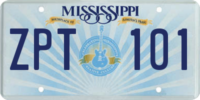 MS license plate ZPT101