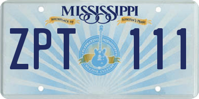 MS license plate ZPT111