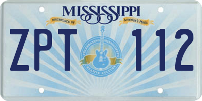 MS license plate ZPT112