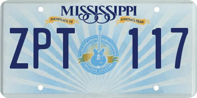 MS license plate ZPT117