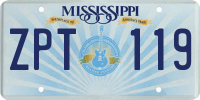 MS license plate ZPT119