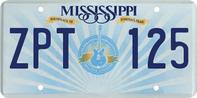 MS license plate ZPT125