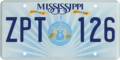 MS license plate ZPT126