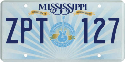 MS license plate ZPT127