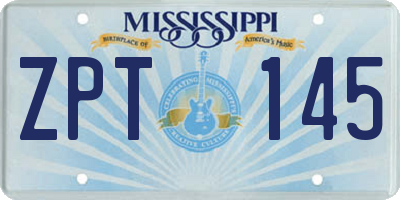 MS license plate ZPT145