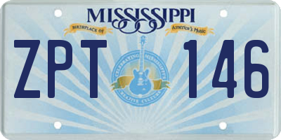 MS license plate ZPT146