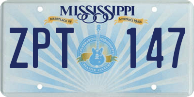 MS license plate ZPT147