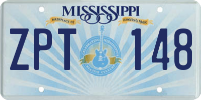MS license plate ZPT148