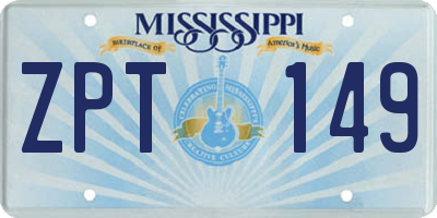 MS license plate ZPT149