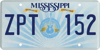 MS license plate ZPT152