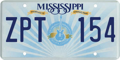 MS license plate ZPT154