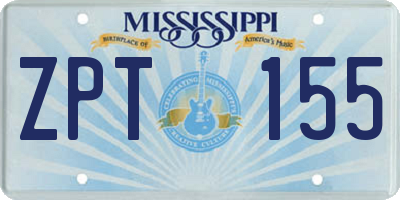 MS license plate ZPT155