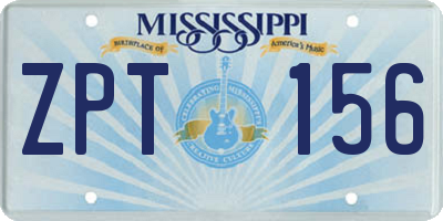 MS license plate ZPT156