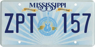 MS license plate ZPT157