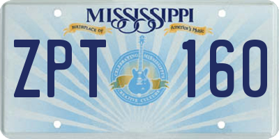MS license plate ZPT160