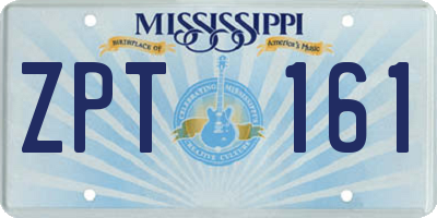 MS license plate ZPT161